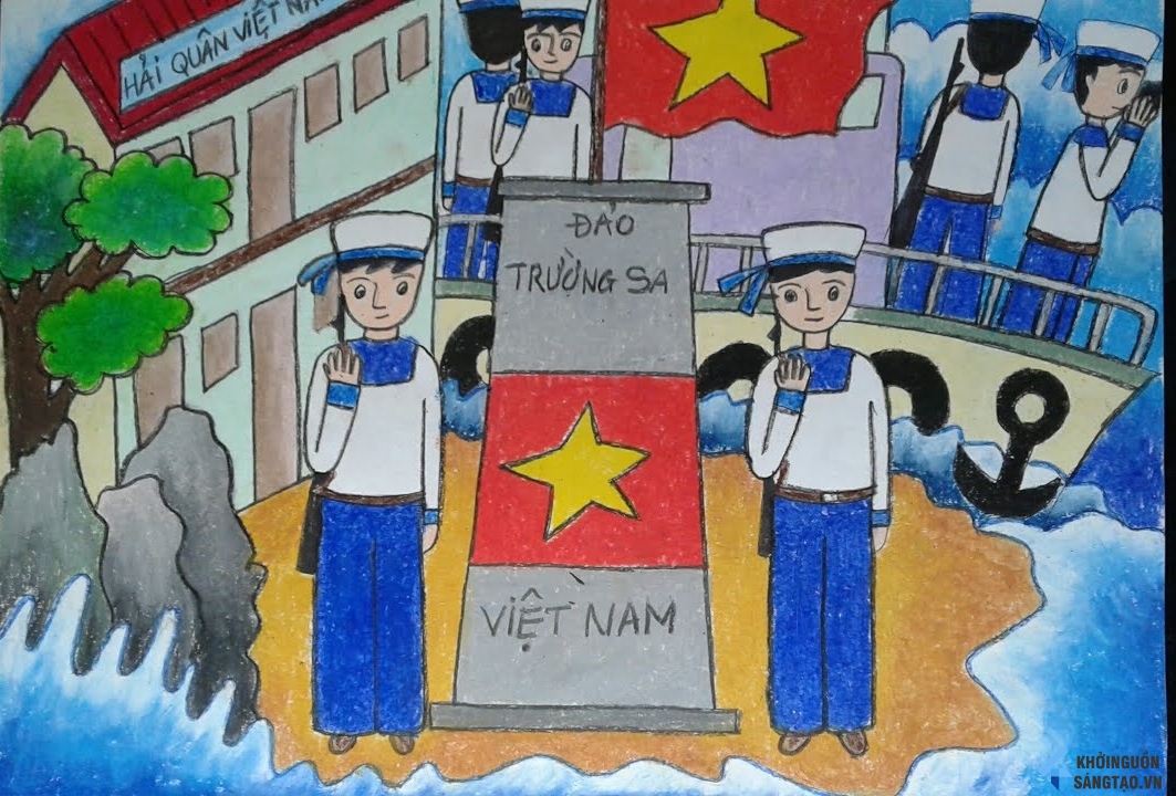 Biển đảo lính hải quân Việt Nam dưới mắt thiếu nhi  VnExpress