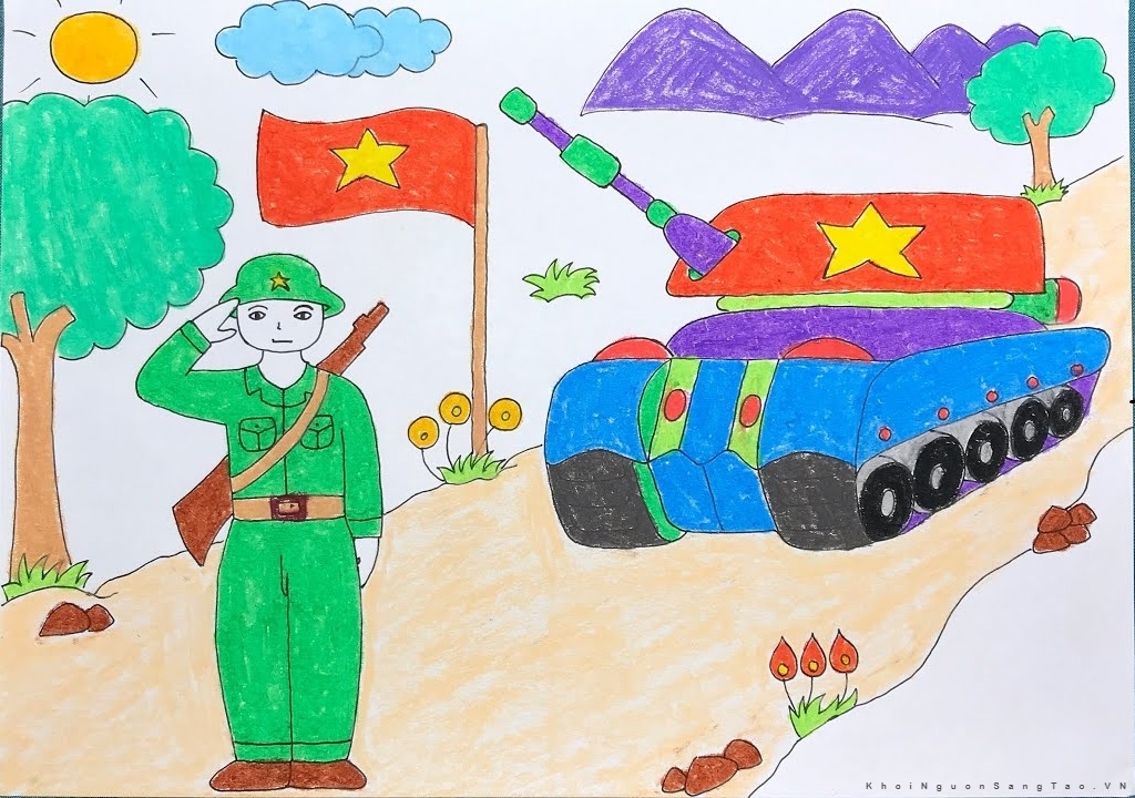Vẽ Tranh 2212 Đơn Giản Đẹp Về Quân Đội Nhân Dân Việt Nam