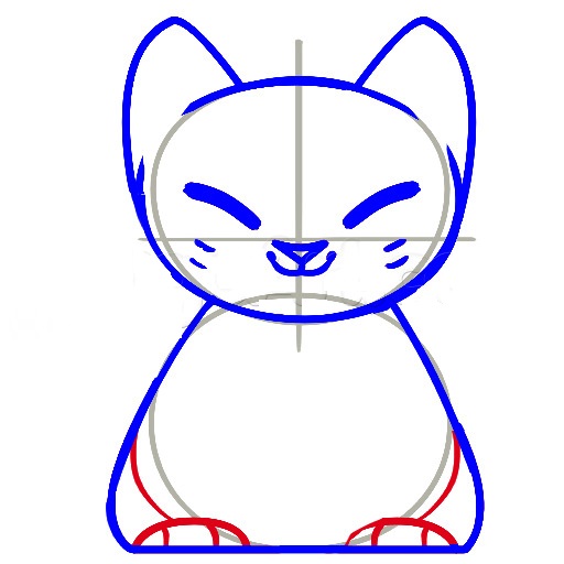 cách vẽ mèo thần tài bước 5