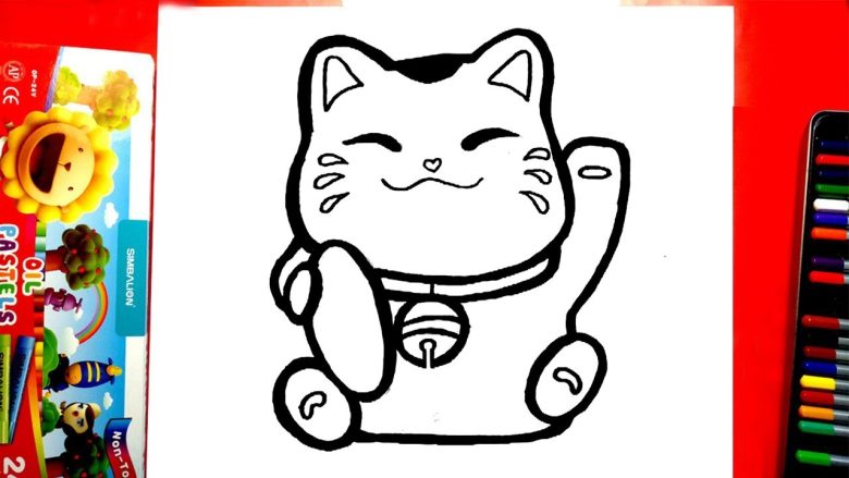 Cách vẽ mèo thần tài mỉm cười vui