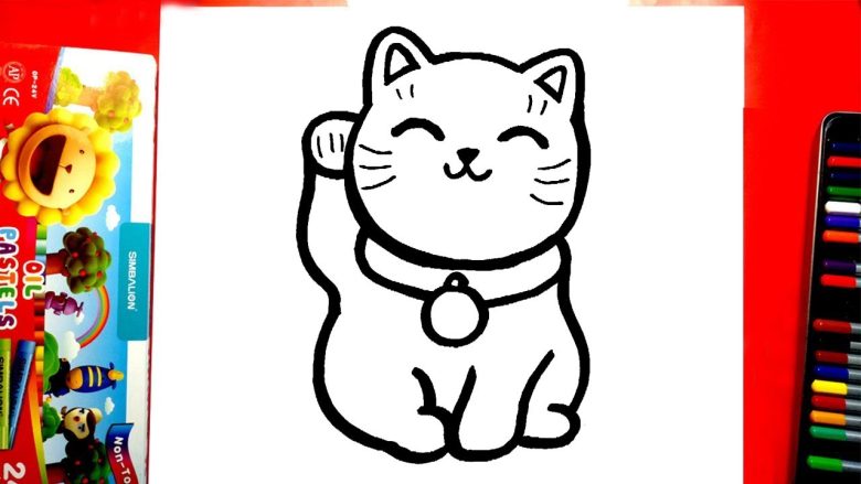 Cách vẽ mèo thần tài ngày tết đẹp