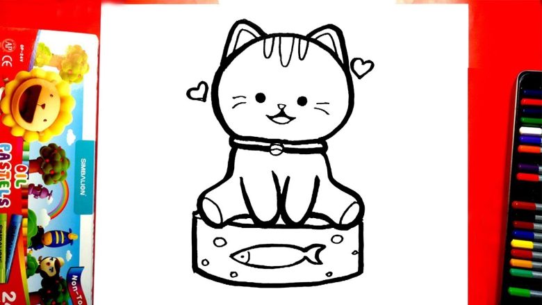 Cách vẽ mèo thần tài ngồi trên bục tròn