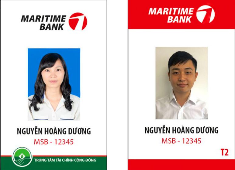 Mẫu thẻ nhân viên ngân hàng maritime