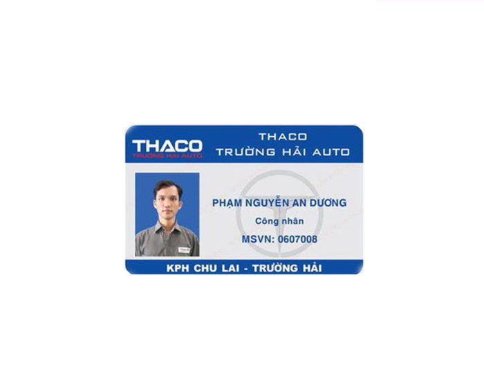Mẫu thẻ nhân viên nhân viên thaco